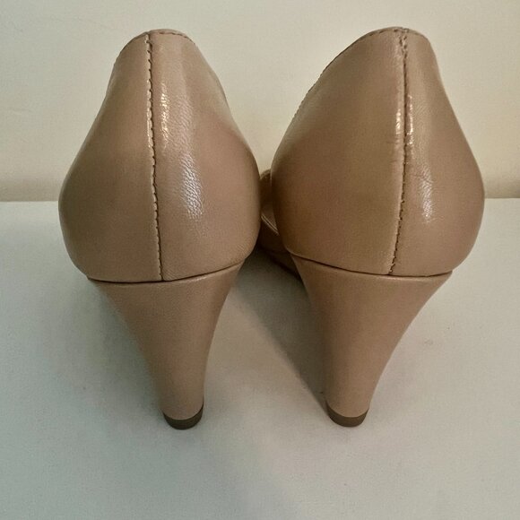 NEW Franco Sarto Felice Wedge D'Orsay Leather Pumps Heels Pointy Toe Shoe 4.5 - Picture 9 of 11